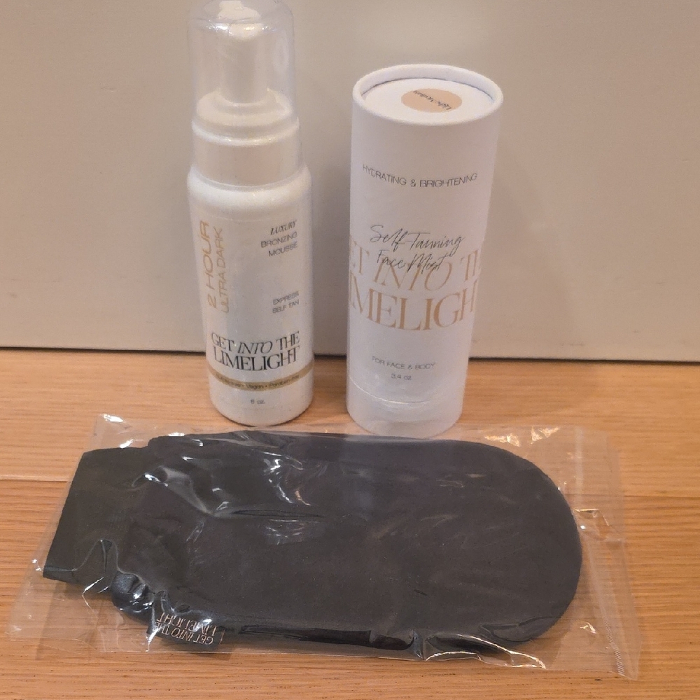 Get Into The Limelight Self-Tanning Mousse and Mitt Set+Self Tanning Face Mist